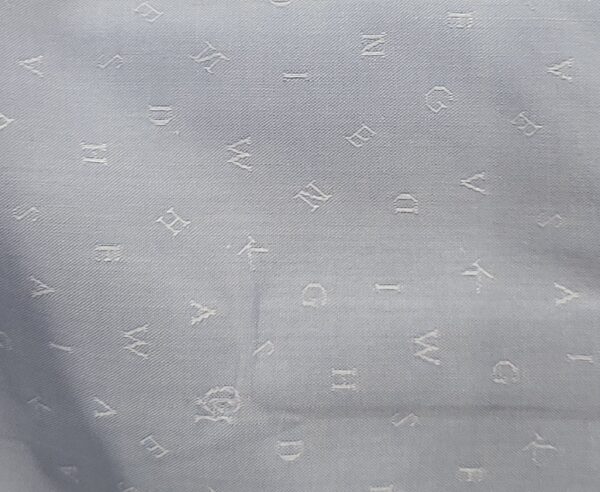Silky Italian Cotton with Embossed Alphabet - as seen in Classic Sewing Magazine