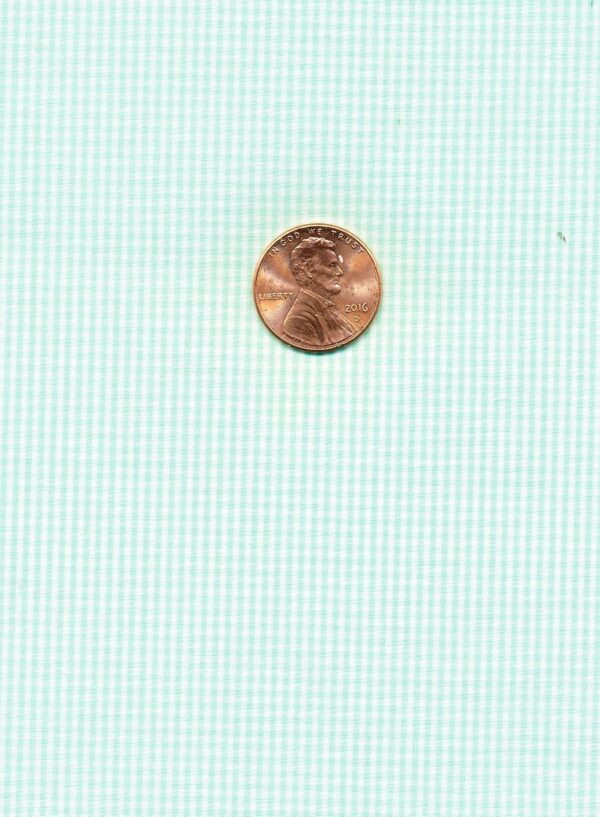 Blue Floral Lawn Accent-Mint Microcheck Gingham Fat Quarter