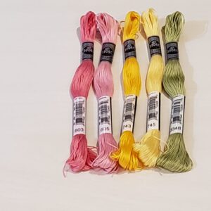 Pink and Yellow with Bees - Coton a Broder Thread