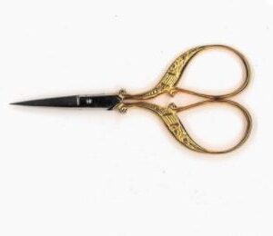 Solingen 3.5" Gold Plated Etched Embroidery Scissor - Made in Germany
