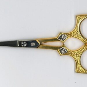 Solingen 3.5" Gold Plated Diamond Star Embroidery Scissor - Made in Germany