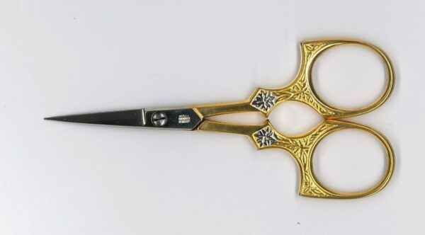 Solingen 3.5" Gold Plated Diamond Star Embroidery Scissor - Made in Germany