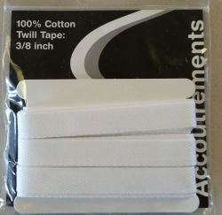 Twill Tape - 100% Cotton, 3/8 inch wide